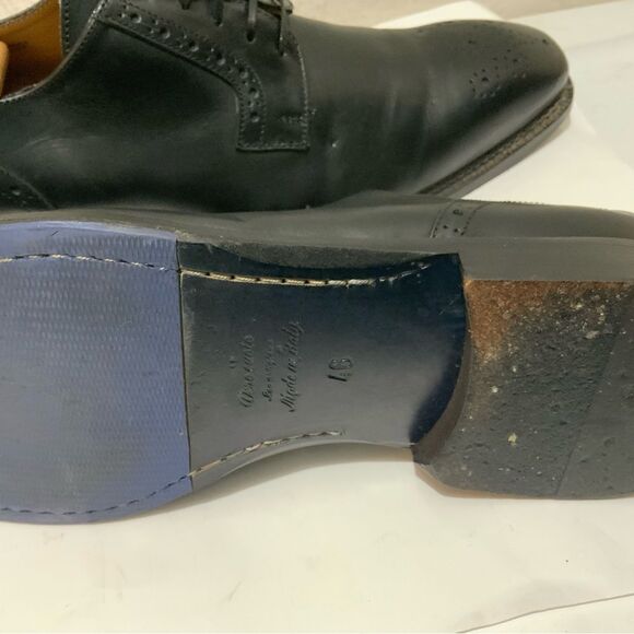 Jose Real BLACK - VERO CUOIO Italian Leather Mens Shoes size 46 lace up - Picture 9 of 16